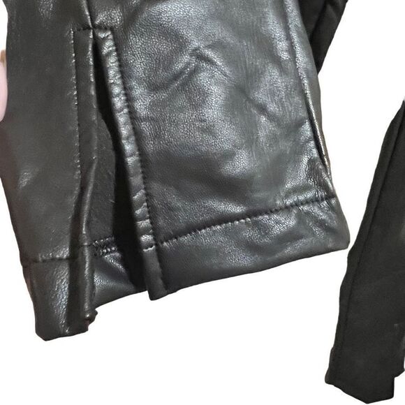 French Connection Women's Black Pull On Leather High Waisted Pants Size XS - Picture 3 of 5